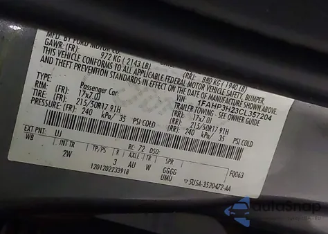 2012 Ford Focus Sel z USA, uszkodzony, nr VIN 1FAHP3H23CL357204